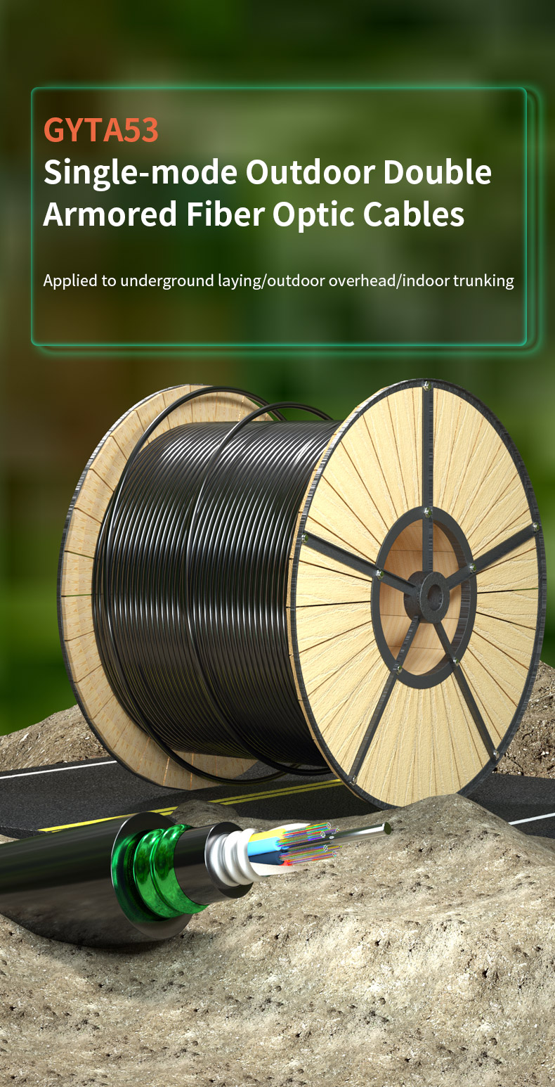 48/72/96/144 Core GYTA53 Outdoor Armored Fiber Optic Cable for Secure Communication