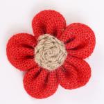 8cm Burlap Ribbon Flowers Diy Orange Black Jute Rope Flower