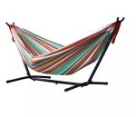 Leisure Yard Outdoor Folding Hammock Iron Pipe Cotton Canvas Hammock 200kg