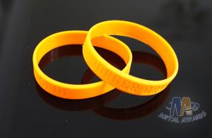 Wholesale Custom Plastic Bracelets PVC Wristbands Gold Color With Letters 212mm Size from china suppliers