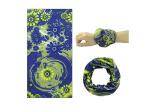 Womens Biker Headbands Blue Petal Logo , High Elastic Cycling Headwear