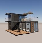 Galvanized Steel Bending Container Coffee Shop Store 40ft Prefabricated House