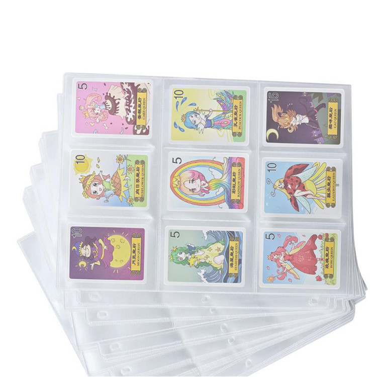 9 Pocket Plastic Mtg Card Sleeves , Leakproof 32.6*20cm Credit Card Sleeves