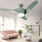 Wood led Ceiling Fan With Lights Remote Control Inverter air 220 V Bedroom