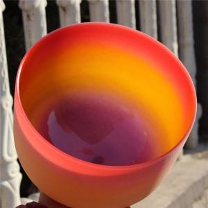 Wholesale Rainbow Frosted color Chakra Quartz Crystal Singing Bowl For Sound Healing one set from china suppliers