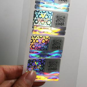 Wholesale Rainbow Hologram Vial Label , Glossy Surface Holographic Authenticity Stickers from china suppliers