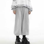 Mid Waist Custom Cotton French Terry Oversized Joggers for Men Knitted Weaving