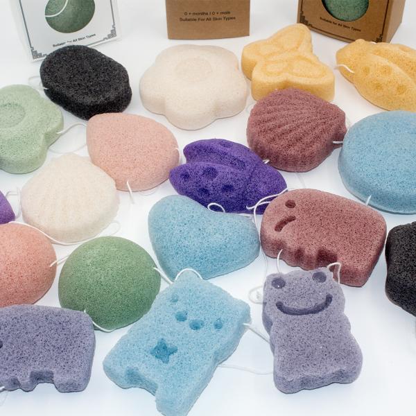 Vegetable Fiber Charcoal And Konjac Cleansing Puff Baby Skin Exfoliating Bath