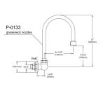 Wall Mounted 9808-P3 Single Lever Kitchen Faucet Match Foot Valve