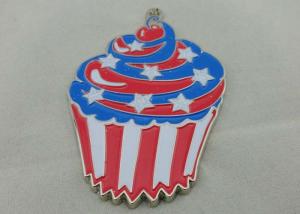 Wholesale 2.0mm Colorful Cupcake Enamel Medal , Glitter Filled And Gold Plating from china suppliers