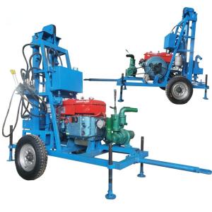 Wholesale Portable 150m Small Hydraulic Water Well Drilling Machine Wheel Mounted Rig from china suppliers