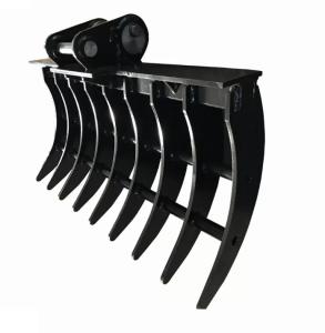 Wholesale HUITONG Mini Excavator Ripper Rake Digging Attachment Land Clearing Rake Bucket from china suppliers