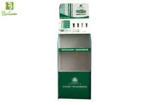 Wholesale Foldable Green Cardboard Floor Display Shelves 2 Tiers For Electronic Products from china suppliers