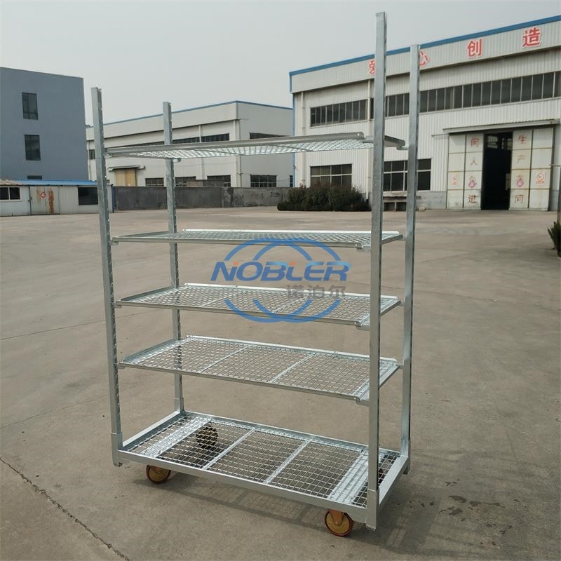 Indoor Metal Mesh Danish Trolley For Dutch Flower Planting