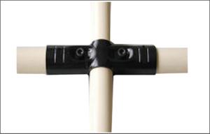 Wholesale Pipe Rack System Vertical Pipe Cross Connector Black Coated Metal Pipe Connectors from china suppliers
