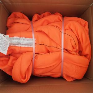 China Jacket Twill Weave Polyester Round Sling Endless Orange Color Vertical 40000 LBS on sale