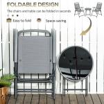 Portable Foldable Chair Balcony Furniture Bistro Set Garden Chair AJUNION Metal