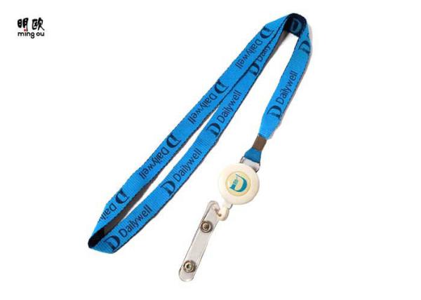 Heavy Duty Badge Reel Lanyard , Name Tag Neck Strap For Id Badge Retractable