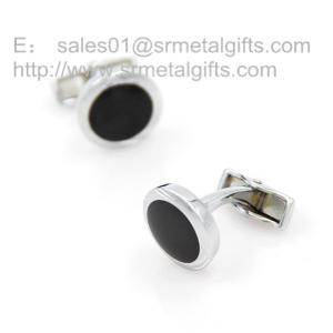Wholesale Cheap black enamel round cufflinks, vintage enamel cuff links for men