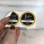 Waterproof PET Die Cut Shiny 2x2 Gold Custom Glitter Vinyl Stickers
