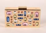 Unique Golden Crystal Stone Clutch Bag For Lady Evening Party