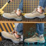Yellow Lightweight Comfortable Safety Shoes / Comfortable Work Shoes Men with PU