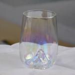 Ice Mountain Bottom Crystal Wine Glass With Ion Plated Irridescent