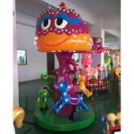 3 seats sika deer carousel with durable cartoon design for family entertainment