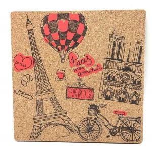 Wholesale OEM Square Cork Placemats Printed Cork Trivets Heat Insulation from china suppliers