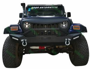 Wholesale Wrangler TJ blade Front Bumper for Jeep TJ Black Steel Recovery Bull Bar Winch Bumper for TJ Wrangler 97-06 from china suppliers