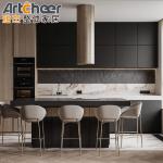 Contemporary Design Wooden Kitchen Cabinets with Island Table and E1 Grade