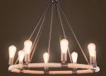 Anti Corrosion DIY American Style Vintage Rope Pendant Light For Bedroom