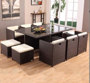 Wholesale 10 Seater Rattan Dining Table Set Wicker Dining Coffee Stack Table Round Sofa from china suppliers