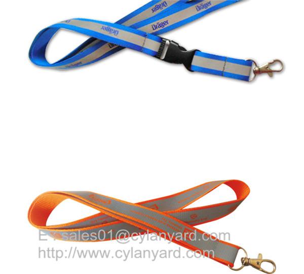 Quality Secure reflective band lanyards with visibility at night, printed reflective lanyards for sale