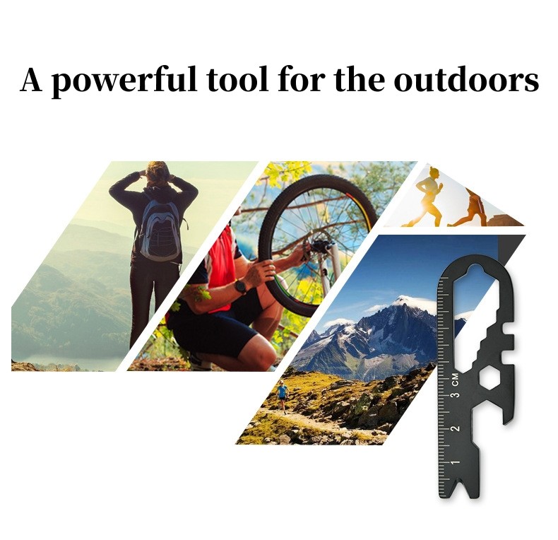 Multifunction Outdoor Survival Keychain EDC Card Tools Portable Small Wrench