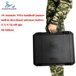 100m Suitcase Mobile Phone Signal Jammer 10 Bands Built In Battery / Antennas