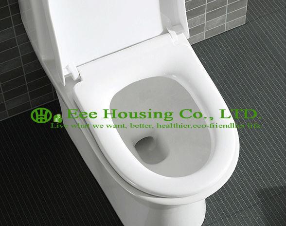 Wc Toilet With Dual Flush Ceramic One Piece , Gravity Flushing Elongated Wall Mount Toilet Bowl