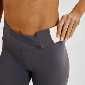 Wholesale Women'S High Waist Sports Pocket Yoga Pants Solid Color Tight from china suppliers