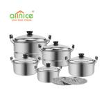 Hot Selling American style Kitchen Cooking Pot Set Stainless Steel Cookware