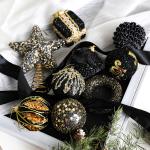 Christmas Foam Ball Classic Black Gold Series Christmas Tree Pendant Decoration