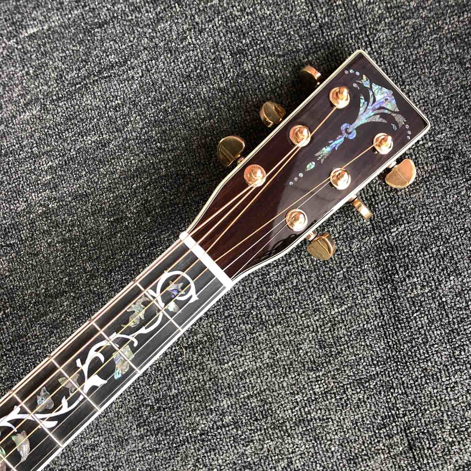 41 Inch AAAA All Solid Wood Abalone Binding Solid Rosewood Back Side Acoustic Guitar with 550a Electronic EQ in Sunburst