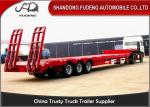 70 Kilograms Low Bed Semi Trailer Fuwa / BPW Axles Manual / Hydraulic Ladder