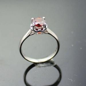 Wholesale White Gold Plated Silver Round 5.5mm Garnet Cubic Zirconia Engagement Ring(F15) from china suppliers