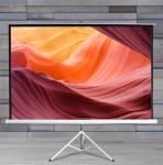 Fiberglass Projector Pull Up Screen 84" Floor Stand Retractable For Outdoor
