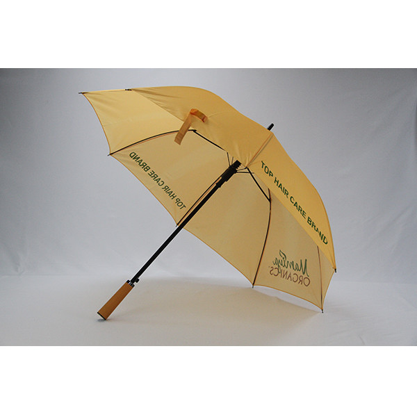 Promotional Automatic Golf Umbrella With Straight Wooden Handle
