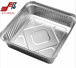 Wholesale 1.4 Liter Square Aluminium Foil Tray Silver For Freezing from china suppliers
