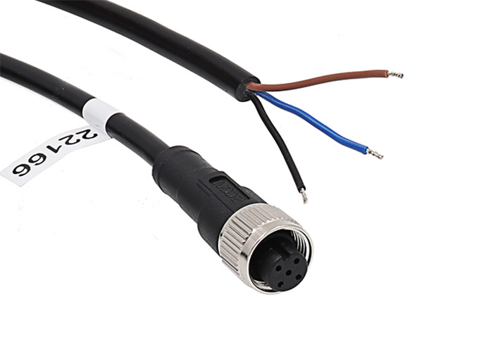 Stright M12 5pin 3 wire 5M female cable assemblies PVC Jacket for use with Industrial Sensor