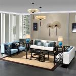 Luxury Sofa Chair Set Microfiber Leather Living Room Sectional Sofas