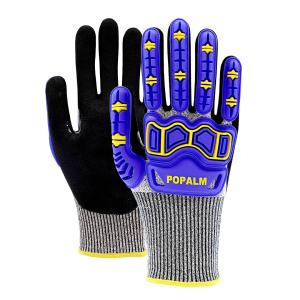 Wholesale TPR Impact Safety Work Gloves13 Gauge Black Nitrile Sanding Screen TouchCut-Resistant Working Gloves With Reinfoeced Thumb Crutch from china suppliers