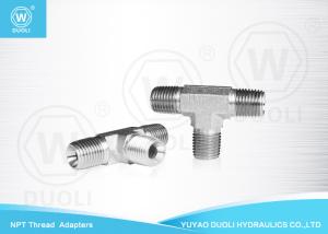 Wholesale Precision Male NPT Thread Adapters , Metal Hydraulic Hose Tee Connectors from china suppliers